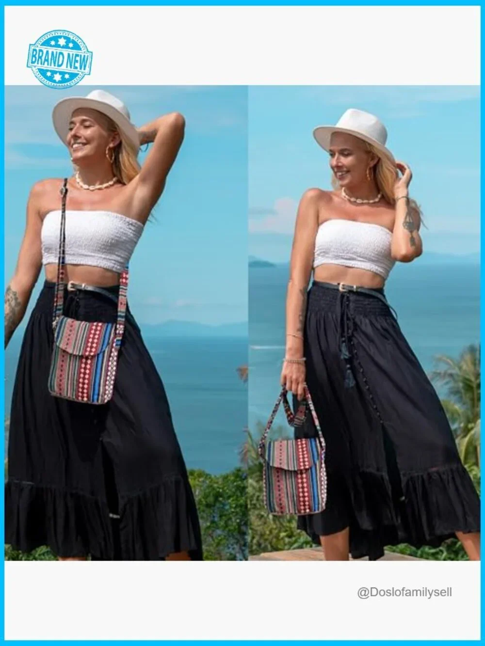 Boho Floral Denim Crossbody Bag Hobo Satchel Travel Shoulder Purse Hippie